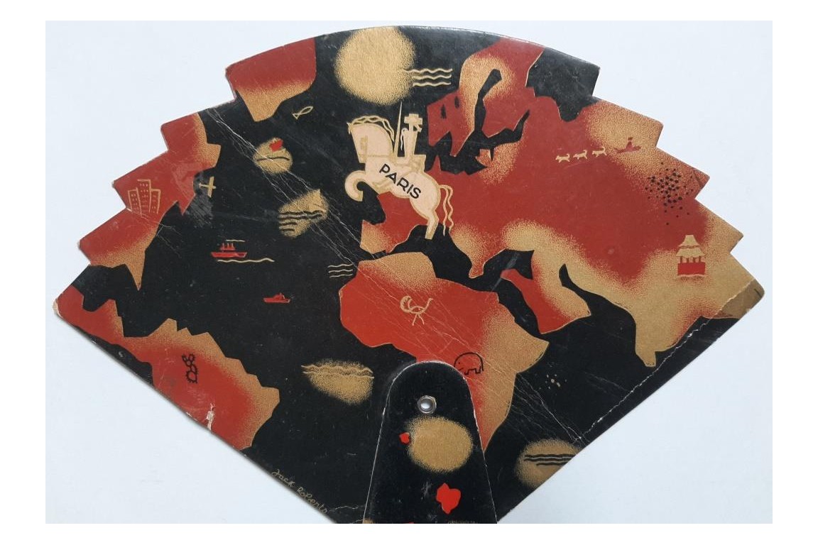 Galeries La fayette, advertising fan by Jack Roberts, circa 1931