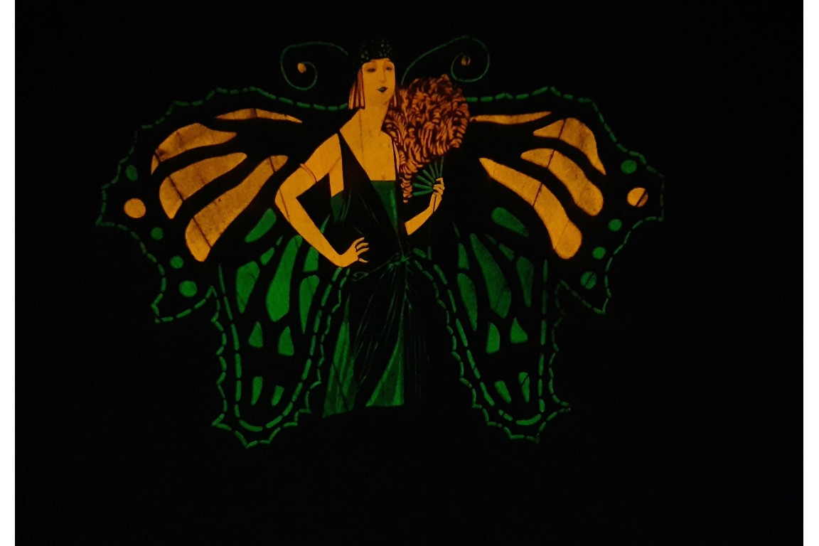 Lumineux Radiana, éventail publicitaire phosphorescent, vers 1925