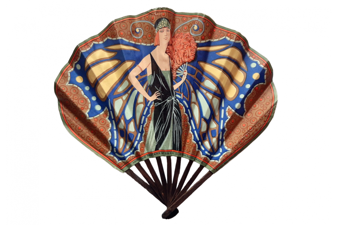 Lumineux Radiana, éventail publicitaire phosphorescent, vers 1925