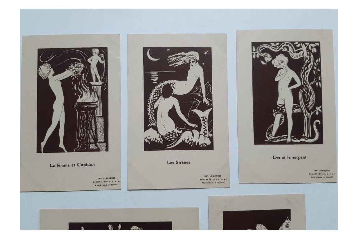 Lumineux Radiana et la femme, cartes vers 1922-25