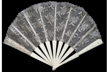 Argenté, éventail Art déco