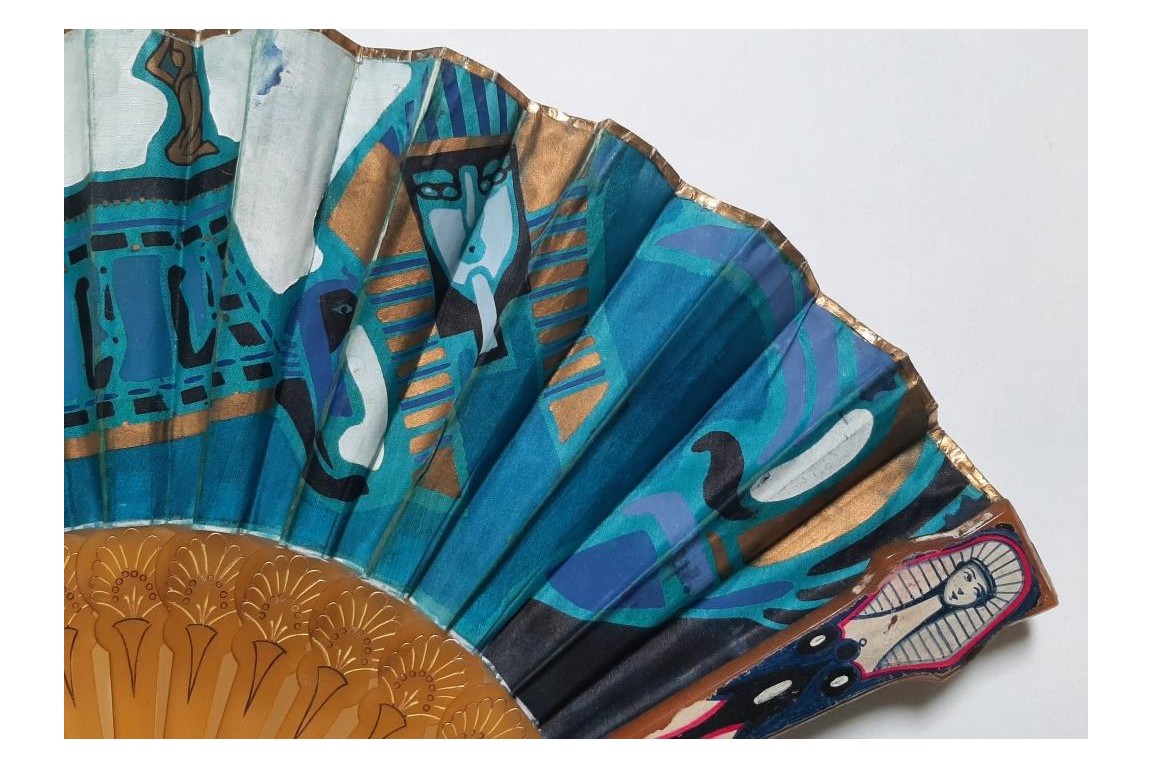 Égyptomanie et Tutmania, éventail vers 1922-1930