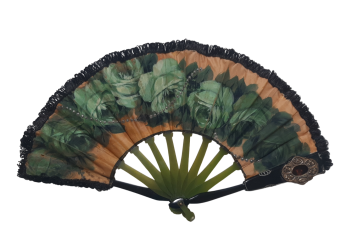 Roses et perles vertes, éventail vers 1924-25