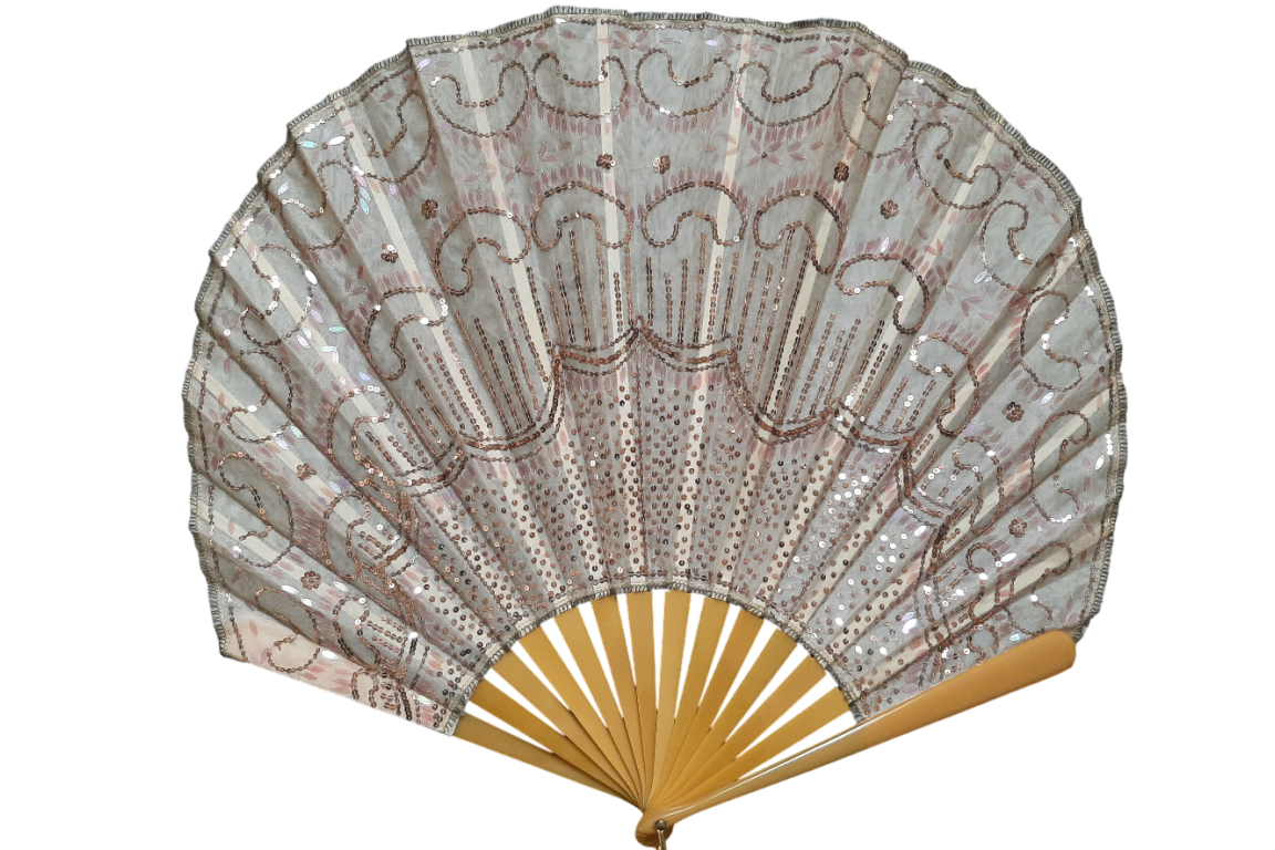 Grand ballon rose, éventail vers 1920-25