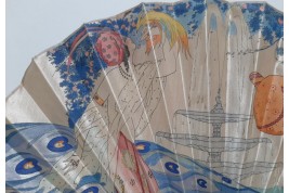 The Oriental Woman with bird of Paradise and Pageboy, fan by Umberto Brunelleschi, circa 1925