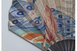 The Oriental Woman with bird of Paradise and Pageboy, fan by Umberto Brunelleschi, circa 1925
