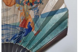 The Oriental Woman with bird of Paradise and Pageboy, fan by Umberto Brunelleschi, circa 1925