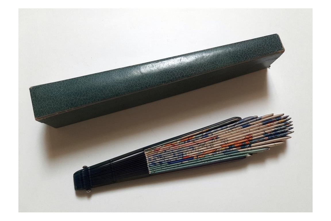 The Oriental Woman with bird of Paradise and Pageboy, fan by Umberto Brunelleschi, circa 1925