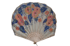 Pink flowers, Art deco fan