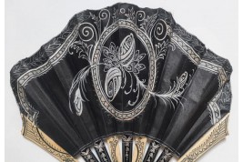 Art déco noir et blanc, éventail vers 1925