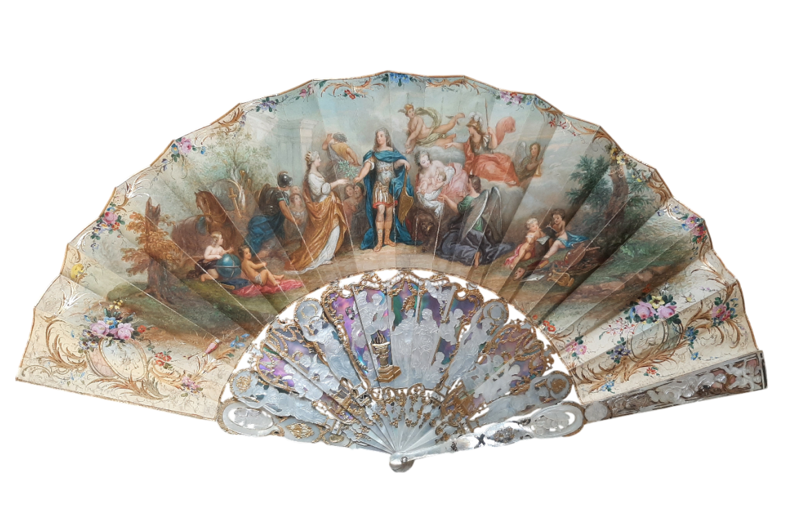Louis XV giving peace to Europe, fan circa 1860-65