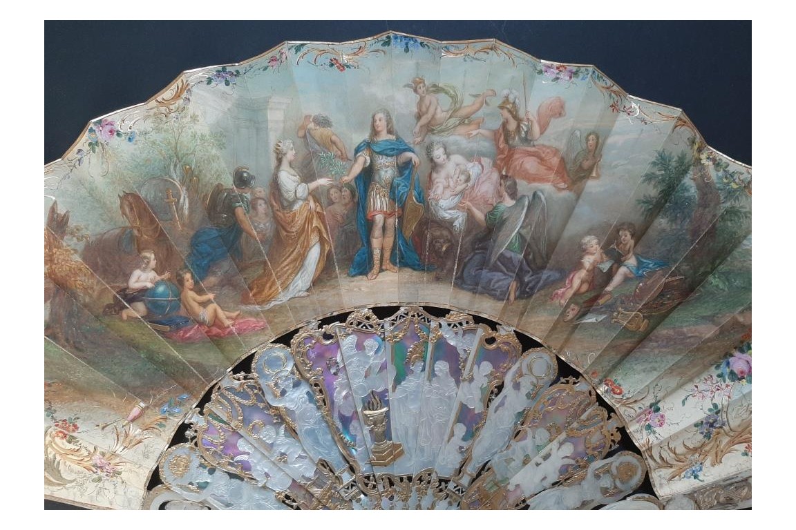 Louis XV giving peace to Europe, fan circa 1860-65