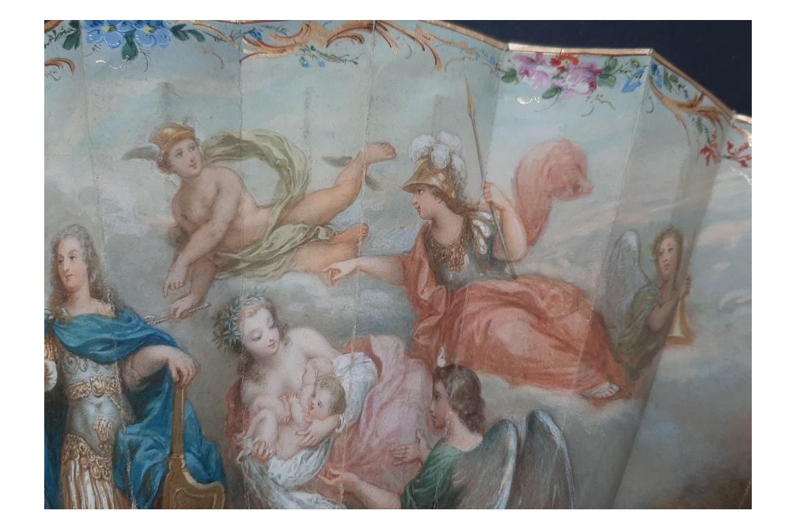 Louis XV giving peace to Europe, fan circa 1860-65