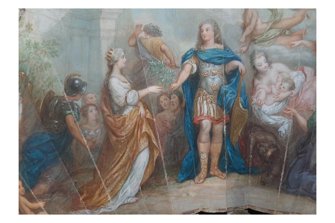 Louis XV giving peace to Europe, fan circa 1860-65