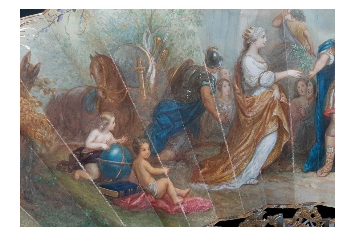 Louis XV giving peace to Europe, fan circa 1860-65