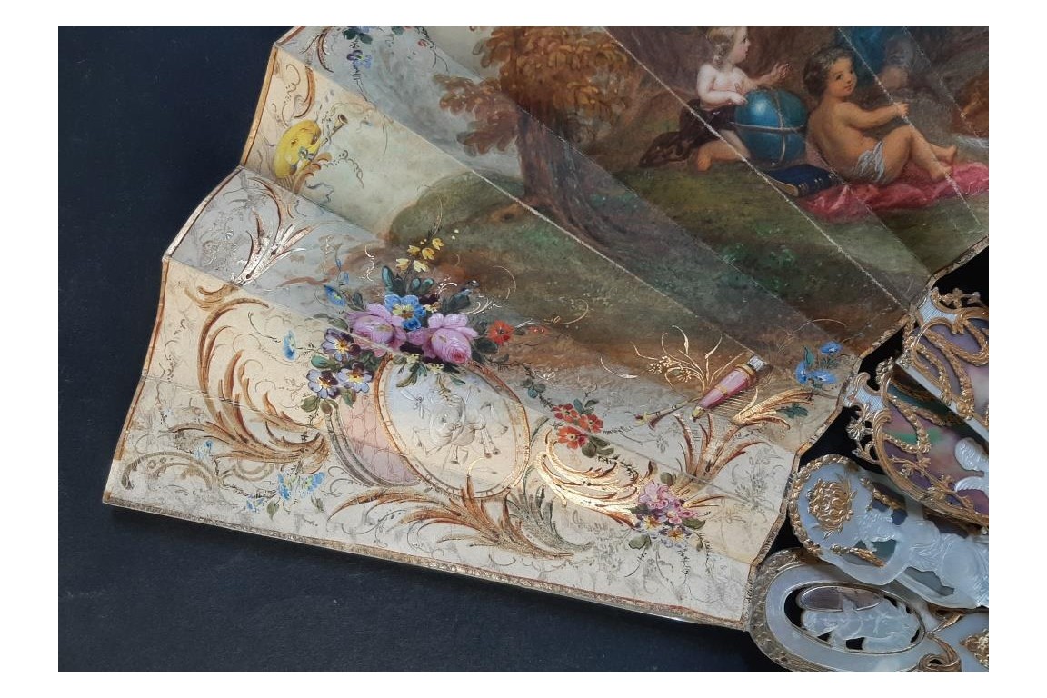 Louis XV giving peace to Europe, fan circa 1860-65