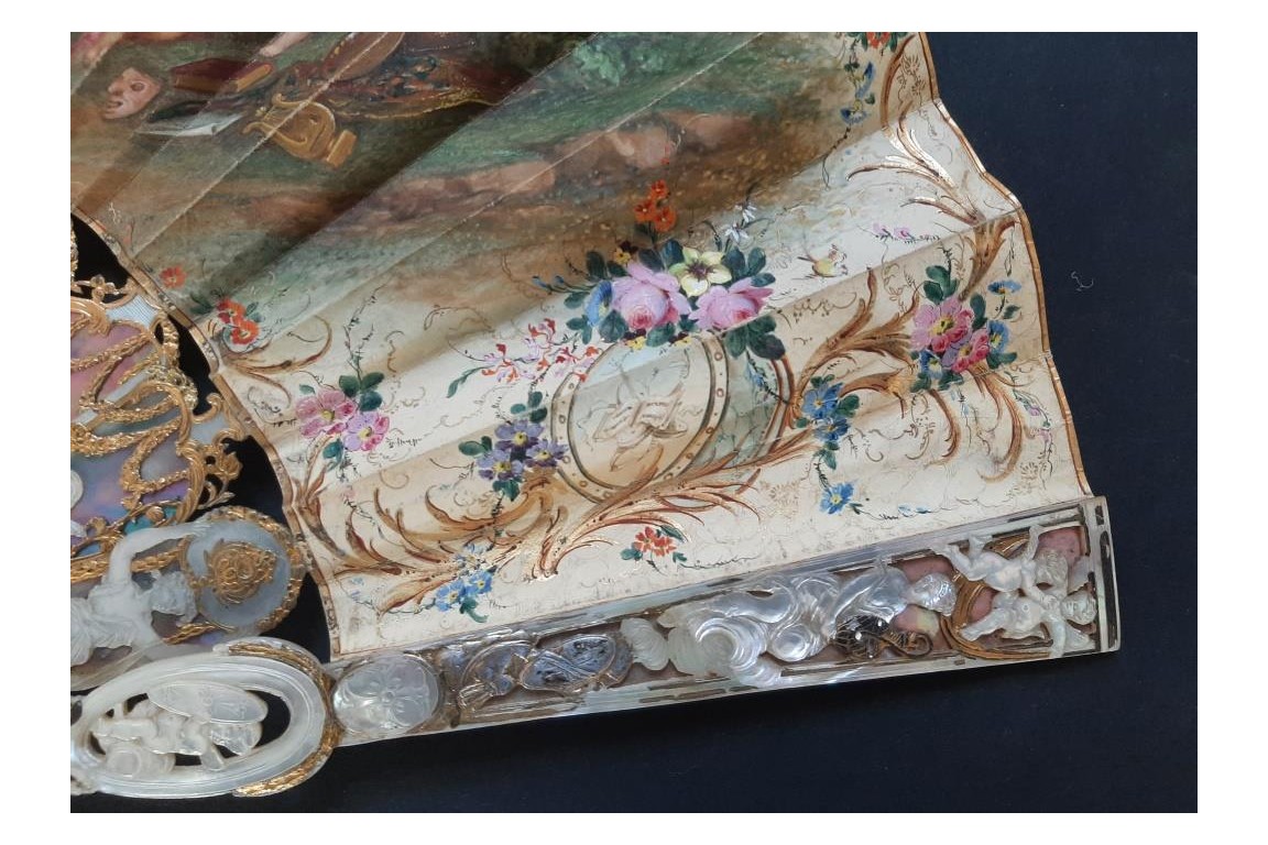 Louis XV giving peace to Europe, fan circa 1860-65