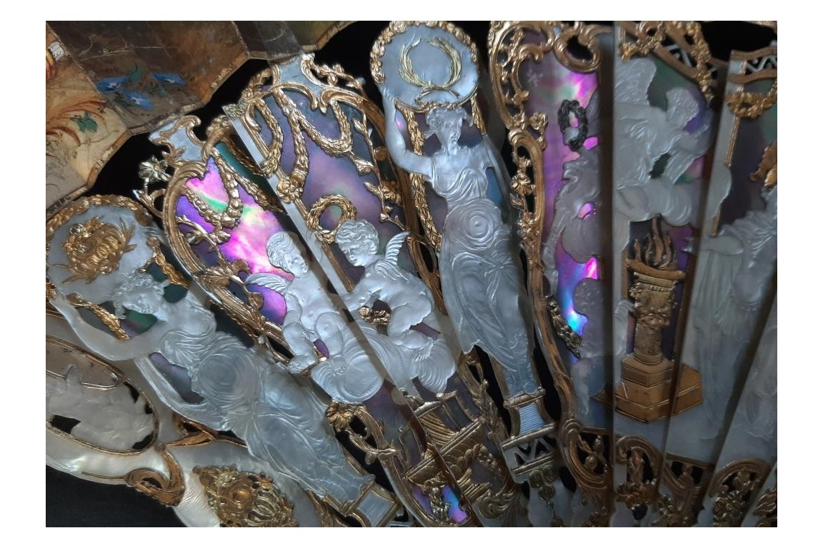 Louis XV giving peace to Europe, fan circa 1860-65