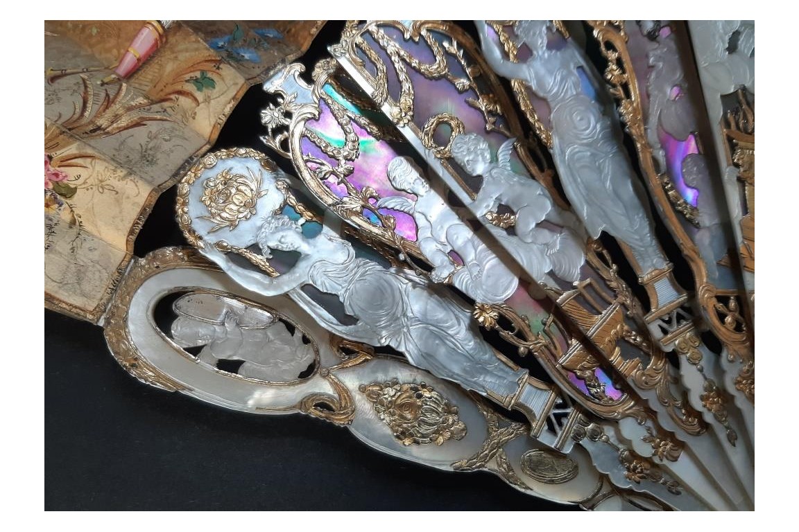 Louis XV giving peace to Europe, fan circa 1860-65