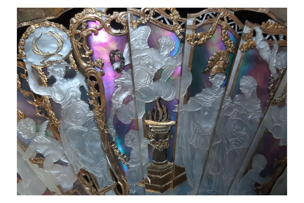 Louis XV giving peace to Europe, fan circa 1860-65