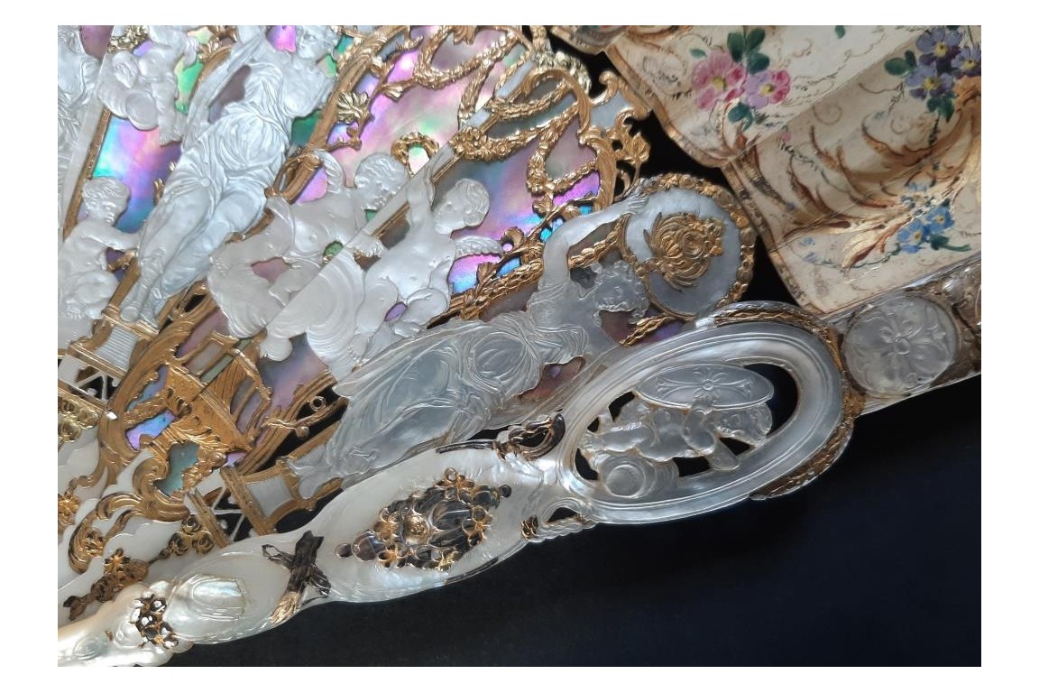 Louis XV giving peace to Europe, fan circa 1860-65