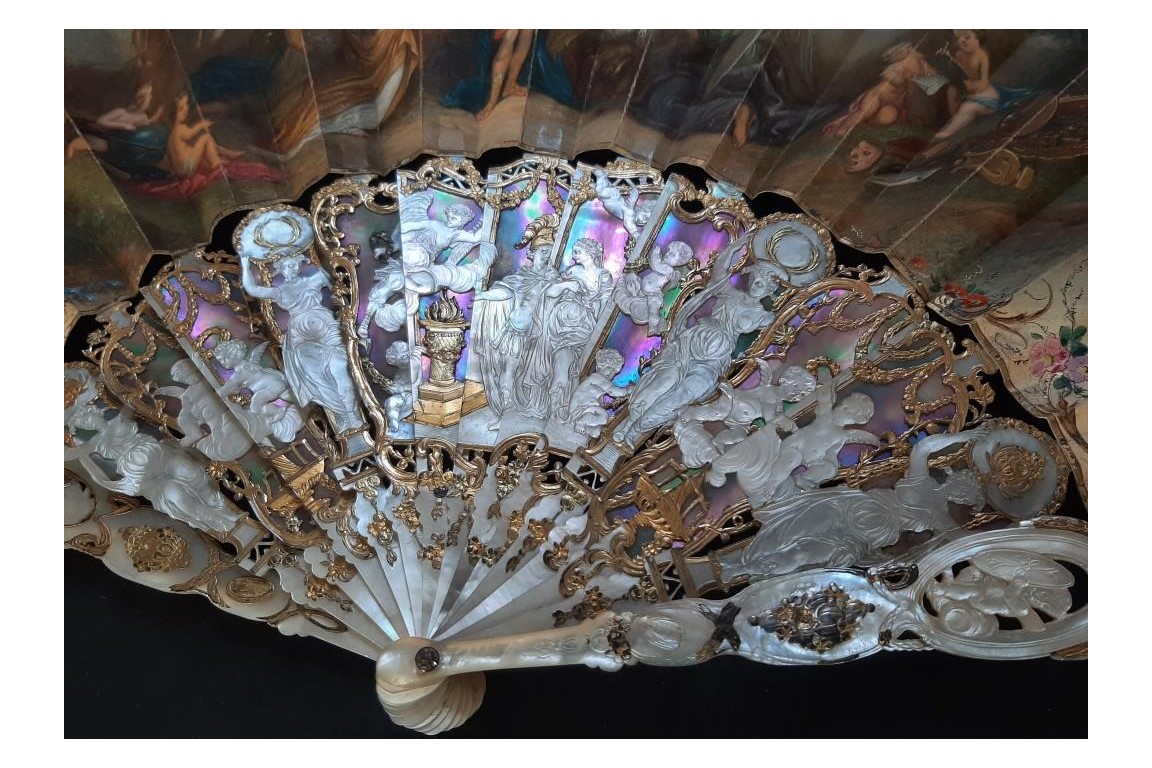 Louis XV giving peace to Europe, fan circa 1860-65
