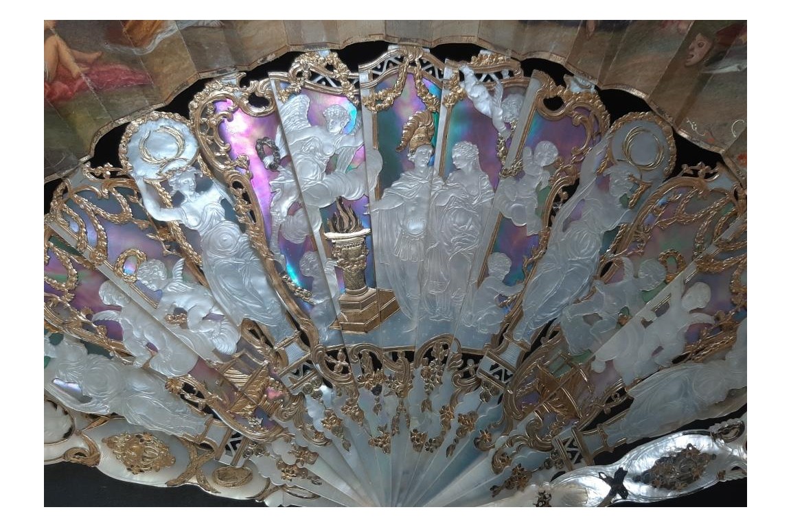 Louis XV giving peace to Europe, fan circa 1860-65