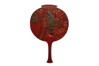 Japanese falcon, Meiji period fixed fan