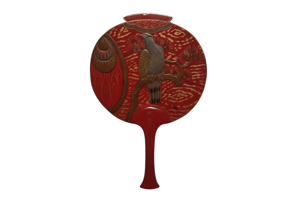 Japanese falcon, Meiji period fixed fan