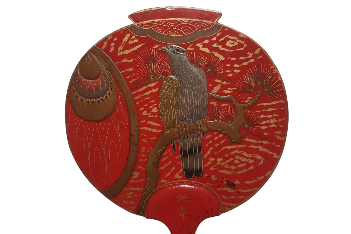 Japanese falcon, Meiji period fixed fan