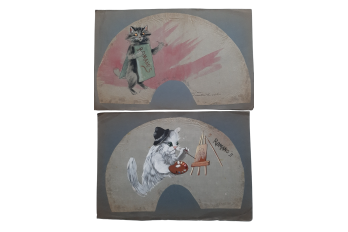 Romano's cats, fans leafs, circa 1900-1920