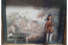 The goat and its shepherd, 18th-century diorama. Nevers ?