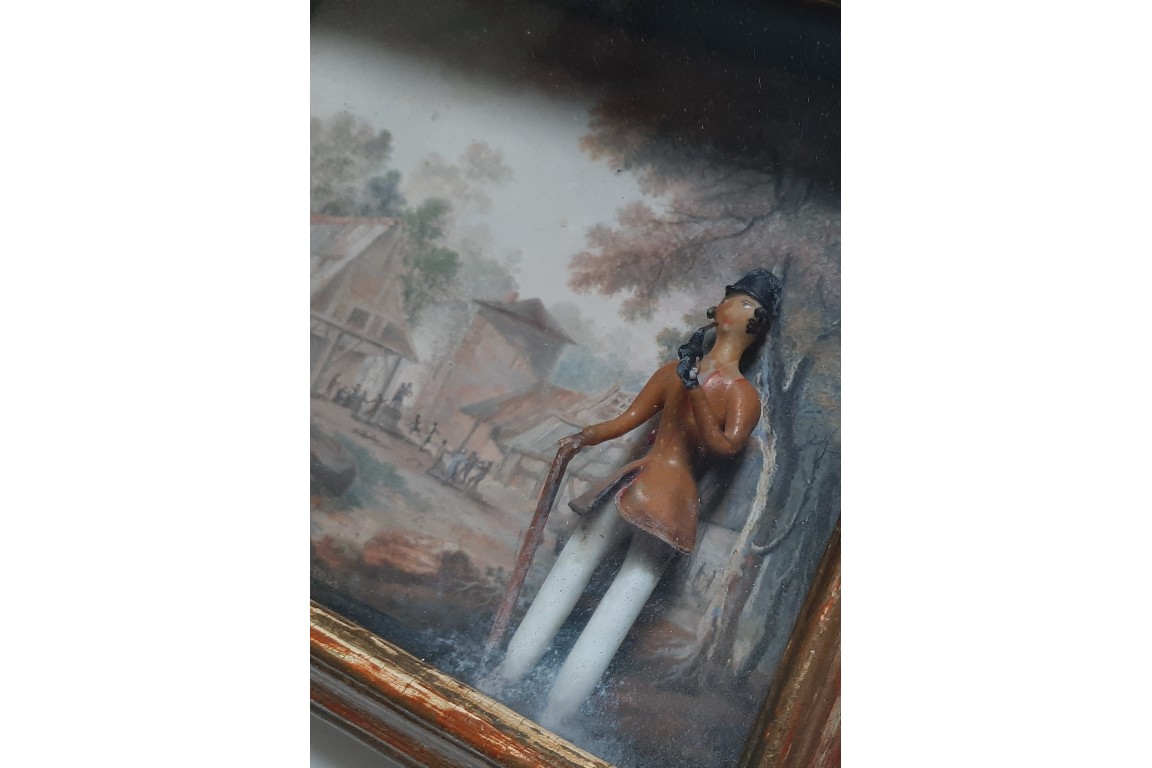 La chèvre et son pâtre, diorama XVIIIe siècle. Nevers ?