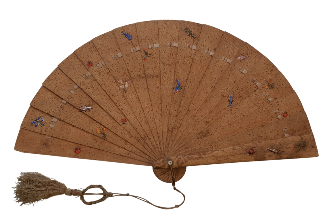 Cork insects, late 19th century fan