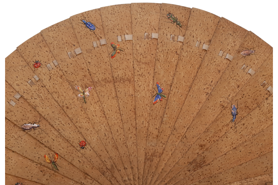 Insectes du liège, éventail fin XIXe siécle