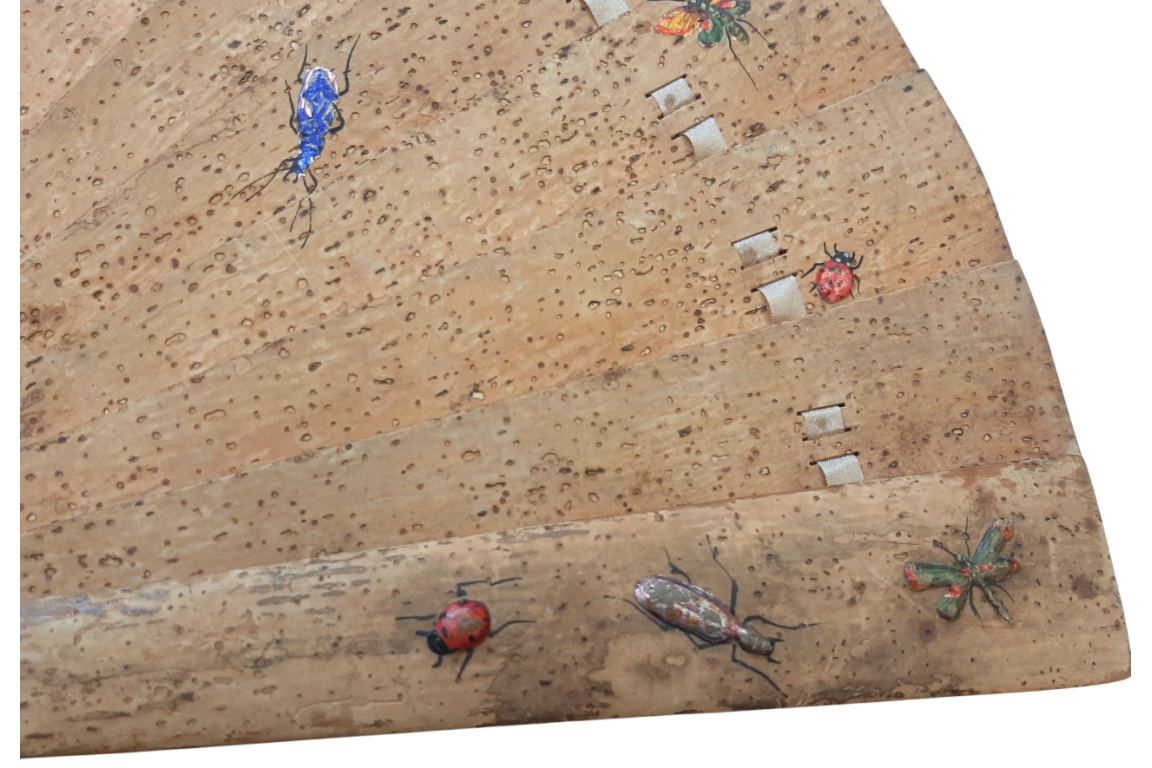 Cork insects, late 19th century fan