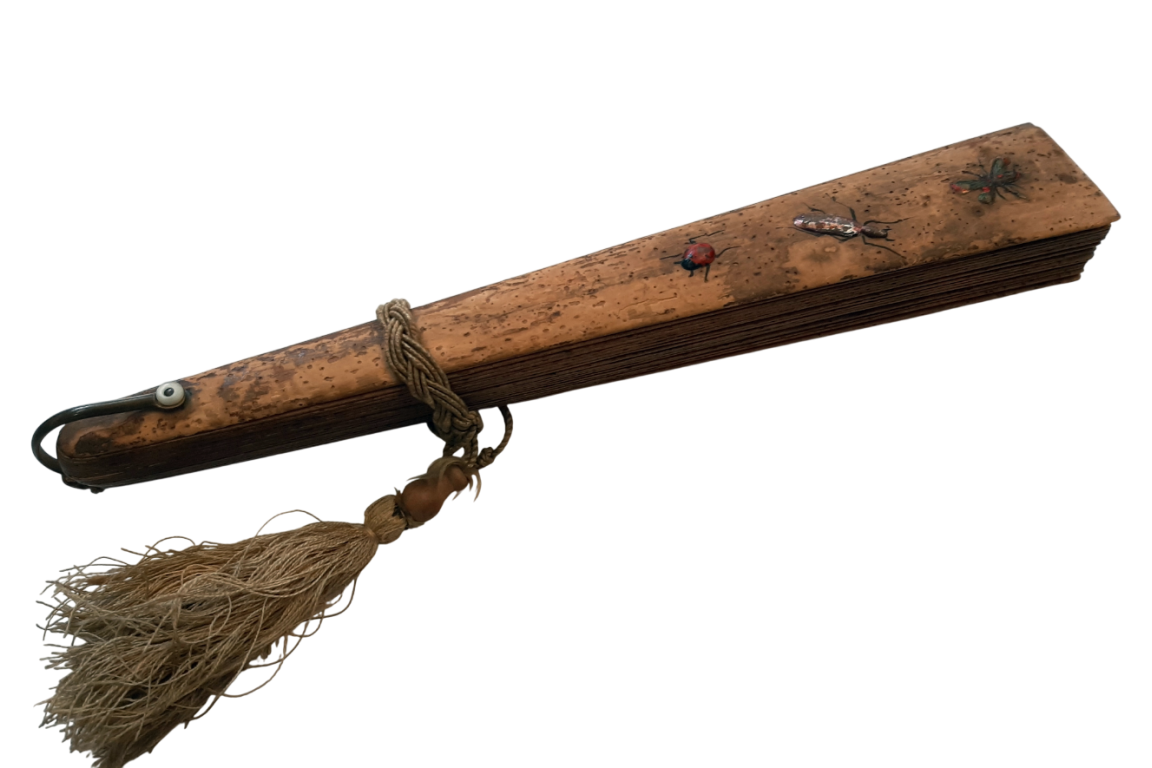 Cork insects, late 19th century fan