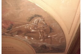 Les chevaux de Mars. Projet d'éventail attribué à Lagrénée, fin 18e siècle