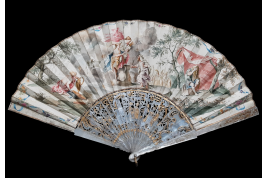 La reconnaissance d'Iphigénie pour une biche, éventail vers 1750