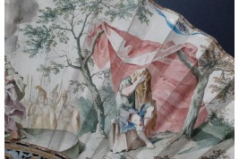 La reconnaissance d'Iphigénie pour une biche, éventail vers 1750