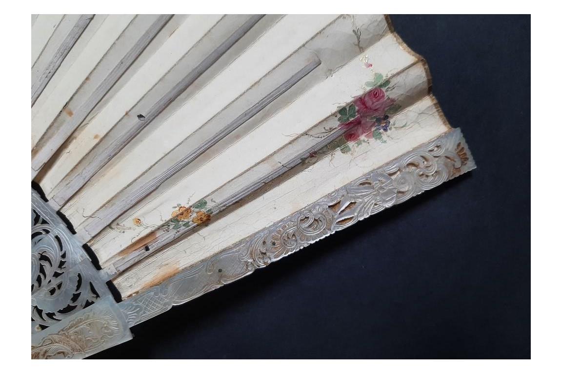 La reconnaissance d'Iphigénie pour une biche, éventail vers 1750