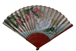 Le canard blanc, éventail chinois vers 1800-1820