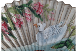 Le canard blanc, éventail chinois vers 1800-1820