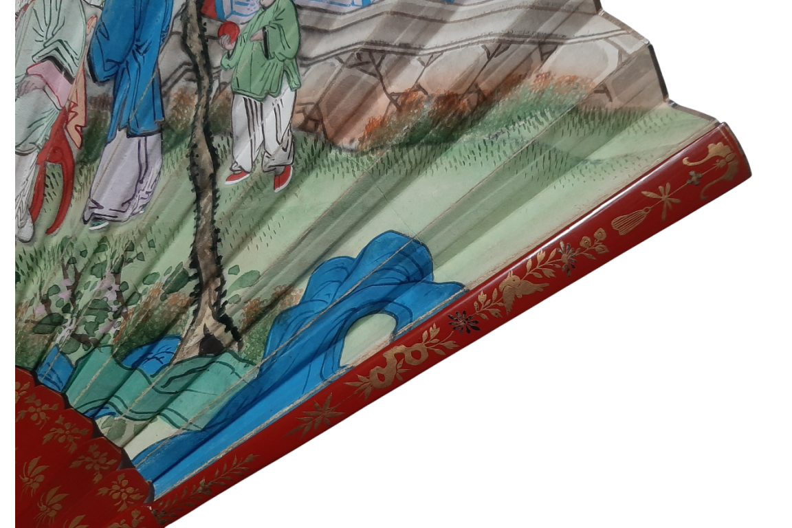 Le canard blanc, éventail chinois vers 1800-1820