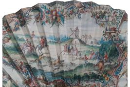 Hunting, fan imitating the 18th century