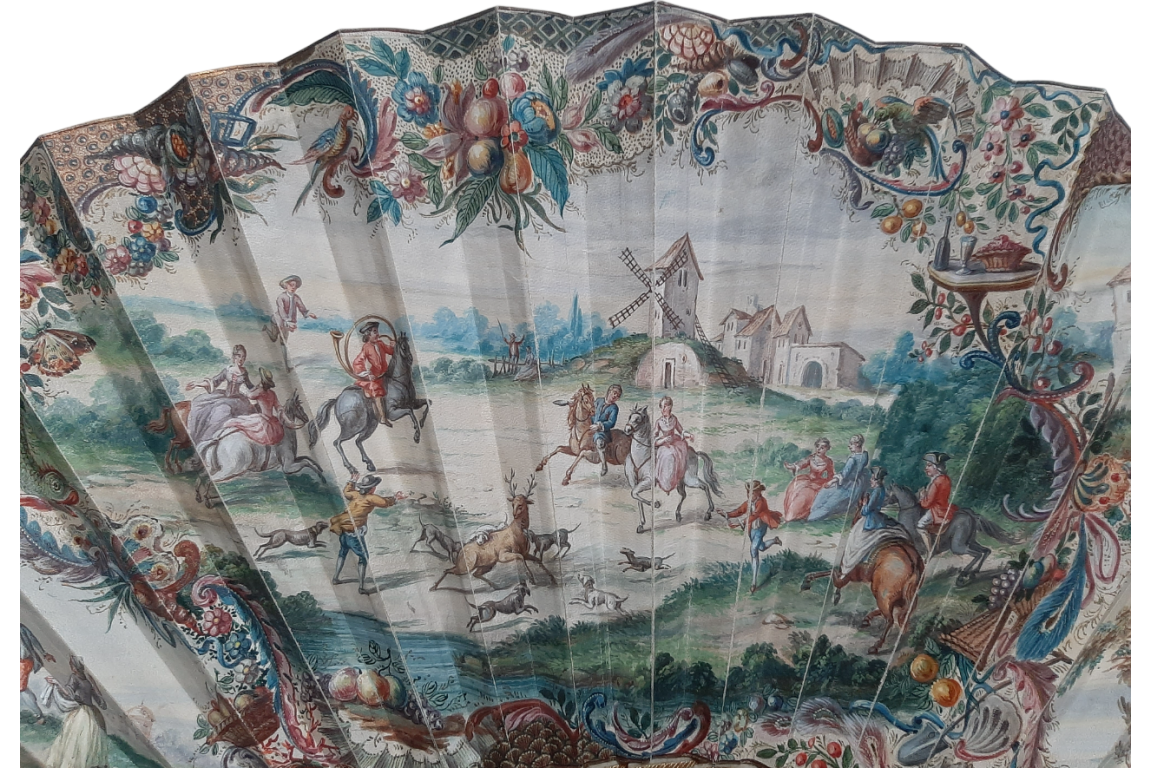 La chasse, éventail pastichant le XVIIIe siècle