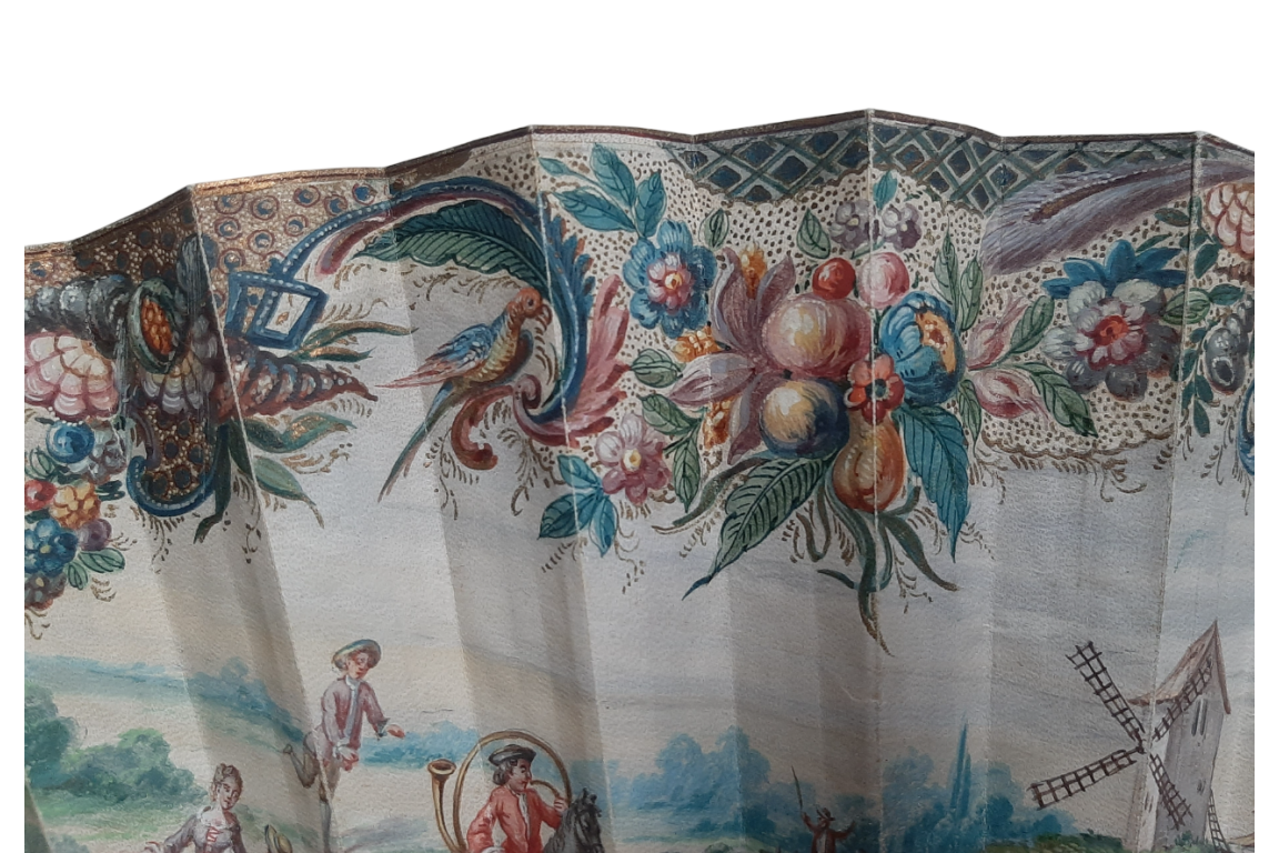 Hunting, fan imitating the 18th century