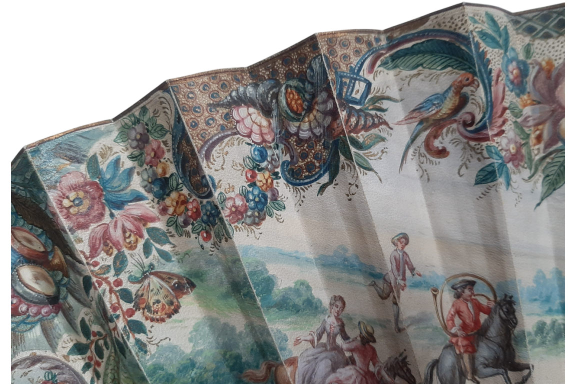 Hunting, fan imitating the 18th century