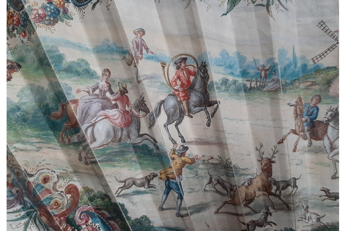 La chasse, éventail pastichant le XVIIIe siècle