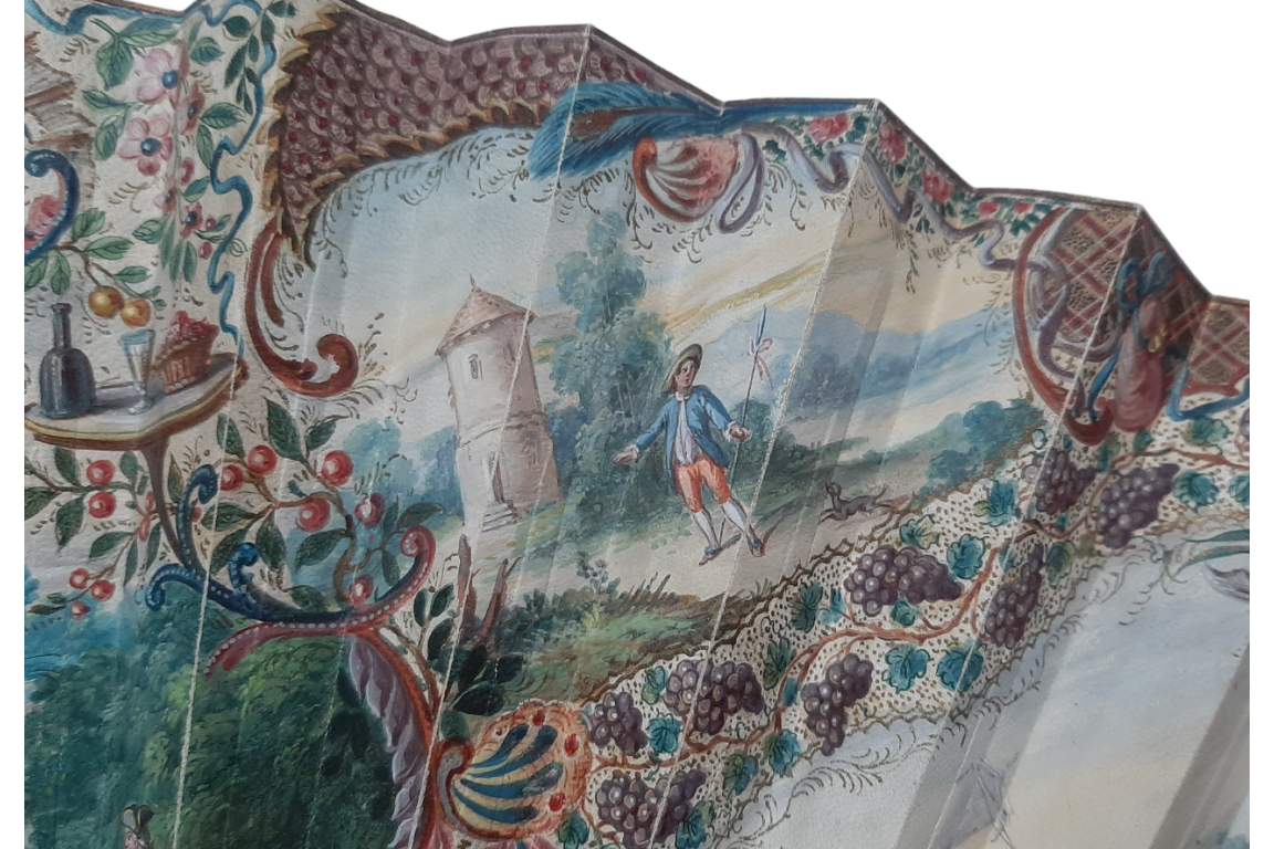 Hunting, fan imitating the 18th century